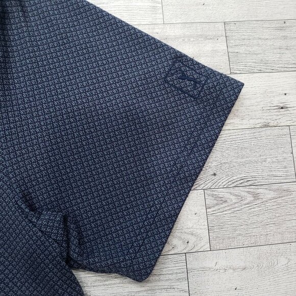 PGA Tour Golf Shirt Geometric Print Blue Mens Size XXL 2XL Travel Casual Preppy - Picture 3 of 10